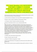 CSC Study Questions ALL QUESTIONS AND 100&percnt; CORRECT ANSWER ALREADY GRADED A&plus;&sol; LATEST AND COMPLETE UPDATE 2025 WITH VERIFIED SOLUTIONS &sol;ASSURED PASS