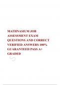 MATHNASIUM JOB ASSESSMENT EXAM QUESTIONS AND CORRECT VERIFIED ANSWERS 100&percnt; GUARANTEED PASS A&plus; GRADED
