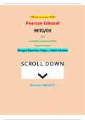 Official summer 2024 Pearson Edexcel 9ET0&sol;03 GCE In English Literature &lpar;9ET0&rpar; Paper 3&colon; Poetry Merged Question Paper &plus; Mark Scheme
