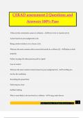 CERAD assessment 2 Questions and Answers 100&percnt; Pass