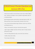 CERAD Exam 2 Practice Questions and Answers 100&percnt; Pass