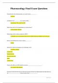 Pharmacology Final Exam Questions