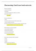Pharmacology Final Exam South university