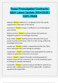 Texas Promulgated Contracts &vert; Q&A Latest Update 2024&sol;2025 &vert; 100&percnt; PASS