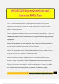 BCOR 2205 Exam Questions and Answers 100&percnt; Pass