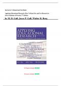 Instructor&rsquo;s Manual and Test Bank - for Applying Educational Research&colon; How To Read&comma; Do&comma; and Use Research To Solve Problems of Practice 7th Edition&comma; &lpar;M&period; D&period; Gall&comma; 2014&rpar;&comma; Chapter 1-19  &vert;All Chapters 
