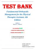 Fundamental Orthopedic Management for the Physical Therapist Assistant&comma; 4th Edition &ndash; Robert Manske &ndash; Complete Test Bank 