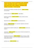 NUTR 100 FINAL EXAM QUESTIONS AND ANSWERS LATEST UPDATED 2024&sol;2025 A COMPLETE EXAM SOLUTION WITH 100&percnt; CORRECT ANSWERS BEST RATED TO SCORE A&plus; FOR SUCCESS