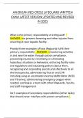 AMERICAN RED CROSS LIFEGUARD WRITTEN  EXAM LATEST VERSION UPDATED AND REVISED  IN 2025