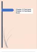 Chapter 13 Test bank&comma; Chapter 14 Test  Bank Exam Questions and Answers  100&percnt; Solved