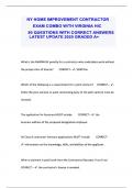 NY HOME IMPROVEMENT CONTRACTOR EXAM COMBO WITH VIRGINIA HIC80 QUESTIONS WITH CORRECT ANSWERS LATEST UPDATE 2025 GRADED A&plus;