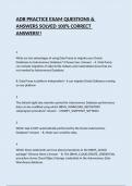 ADB PRACTICE EXAM QUESTIONS & ANSWERS SOLVED 100&percnt; CORRECT ANSWERS&excl;&excl;