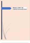 UNIV 104 Midterm Exam LIberty  University Q&A 100&percnt; Pass