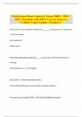 Professional Home Inspector Exam NHIE &sol; TREC 2025 &vert; Questions with 100&percnt; Correct Answers &vert; Verified &vert; Latest Update &vert; Graded A&plus;