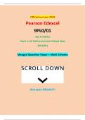 Official summer 2024 Pearson Edexcel 9PL0&sol;01 GCE In Politics Paper 1&colon; UK Politics and Core Political Ideas &lpar;9PL0&sol;01&rpar; Merged Question Paper &plus; Mark Scheme