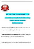 NR568 &sol; NR 568 Final Exam Study Guide &lpar;Week 5 - 8&rpar; &lpar;2024 &sol; 2025&rpar;&colon; Advanced Pharmacology for the Adult-Gerontology Primary Care Nurse Practitioner&comma; Complete Study Guide Questions with Verified Answers - Chamberlain