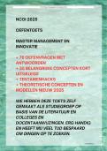 NCOI management en innovatie - oefenvragen &plus; concepten &plus; tentamenhacks &plus; modellen - 2024&sol;2025