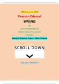 Official summer 2024 Pearson Edexcel 9FR0&sol;02 GCE In French &lpar;9FR0&rpar; Paper 02 Written response to works and translation Merged Question Paper &plus; Mark Scheme