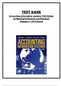 test bank for Accounting Information systems 15th Edition  by Marshall B Romney and Steinbart  Chapters 1-24 Covered