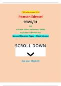 Official summer 2024 Pearson Edexcel 9FM0&sol;01 GCE In A Level Further Mathematics &lpar;9FM0&rpar; Paper 01 Core Mathematics Merged Question Paper &plus; Mark Scheme