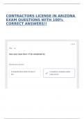 CONTRACTORS LICENSE IN ARIZONA EXAM QUESTIONS WITH 100&percnt; CORRECT ANSWERS&excl;&excl;