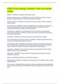 GRE Psychology Subject Test Accurate 100&percnt;