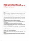 FANUC certification final Fanuc Certification exam questions study set with correct answers