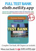 Test Bank for Business Statistics First Course&comma; 8th Edition by Levineall chapters new version