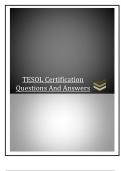 TESOL Certification Questions And Answers