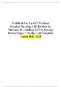 Test Bank For Lewis's Medical A Surgical Nursing&comma; 12th Edition by  Mariann M&period; Harding&comma; Jeffrey Kwong&comma;  Debra Hagler Chapter 1-69 Complete  Latest 2023-2024 WITH RATIONALES