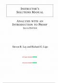 Instructor's  Solution Manual for Analysis&colon; With an Introduction to Proof  6th Edition by Steven R&period; Lay&comma; All Chapters 