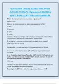 GLAUCOMA LASERS&comma; GONIO AND ANGLE  CLOSURE THERAPY &lpar;Optometry&rpar; REVISION  STUDY BANK QUESTIONS AND ANSWERS