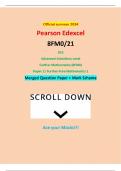 Official summer 2024 Pearson Edexcel 8FM0&sol;21 GCE Advanced Subsidiary Level Further Mathematics &lpar;8FM0&rpar; Paper 21 Further Pure Mathematics 1 Merged Question Paper &plus; Mark Scheme