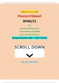 Official summer 2024 Pearson Edexcel 8FM0&sol;23 GCE Advanced Subsidiary Level Further Mathematics &lpar;8FM0&rpar; Paper 23 Further Statistics 1 Merged Question Paper &plus; Mark Scheme