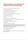 VITA Certification exam questions and answers correct and verified 100&percnt;VITA Certification exam questions and answers correct and verified 100&percnt;VITA Certification exam questions and answers correct and verified 100&percnt; bundle NEW&excl;&excl;&excl;&excl;