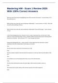 Mastering HW - Exam 1 Review 2025 With 100&percnt; Correct Answers