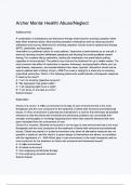 Archer Mental Health Abuse Neglect &lpar;Latest 2024&sol; 2025 Update&rpar; Questions and Verified Answers&vert; 100&percnt; Correct&vert; Grade A&plus;