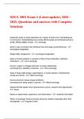 SOCL 2001 Exam 1&vert; ALL FREQUENTLY TESTED ACTUAL EXAM QUESTIONS AND ANSWERS &vert; ACCURATE AND VERIFIED FOR GUARANTEED PASS &vert; ALREADY GRADED A&plus;