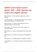 CS6262 Lecture Quizzes &lpar;Latest update&rpar;&comma; 2024 - 2025&comma; Questions and answers with Complete Solutions&period;
