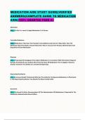 MEDICATION AIDE STUDY GUIDE&vert;&vert;VERIFIED ANSWERS&vert;&vert;COMPLETE GUIDE TO MEDICATION AIDE&vert;&vert;100&percnt; GRANTEE PASS A&plus;