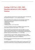 Sociology CLEP Test 1&comma; 2024 - 2025&comma; Questions and answers with Complete Solutions