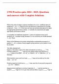 CPSI Practice quiz&comma; 2024 - 2025&comma; Questions and answers with Complete Solution