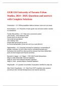 GGR 124 University of Toronto Urban Studies &lpar;Latest 2024&sol; 2025 Update&rpar; Questions and Verified Answers&vert; 100&percnt; Correct&vert; Grade A&plus;