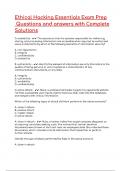 Ethical Hacking Essentials Exam Prep Questions and answers with Complete Solutions