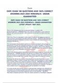 ENPC EXAM&vert; ALL FREQUENTLY TESTED ACTUAL EXAM QUESTIONS AND ANSWERS &vert; ACCURATE AND VERIFIED FOR GUARANTEED PASS &vert; ALREADY GRADED A&plus;