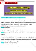 WGU D333 Ethics in Technology Objective Assessment Exam Questions &lpar;Latest 2025 &sol; 2026&rpar; with Revised Correct Answers &lpar;A&plus; Guarantee&rpar;