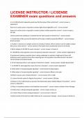 LICENSE INSTRUCTOR  LICSENSE EXAMINER exam questions and answers