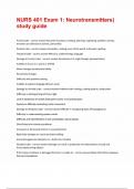 NURS 401 Exam 1 Neurotransmitters study guide
