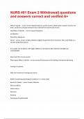 NURS 401 Exam 2 Withdrawal questions and answers correct and verified A&plus;