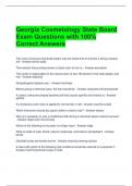 Georgia Cosmetology State Board Exam Questions with 100&percnt; Correct Answers 